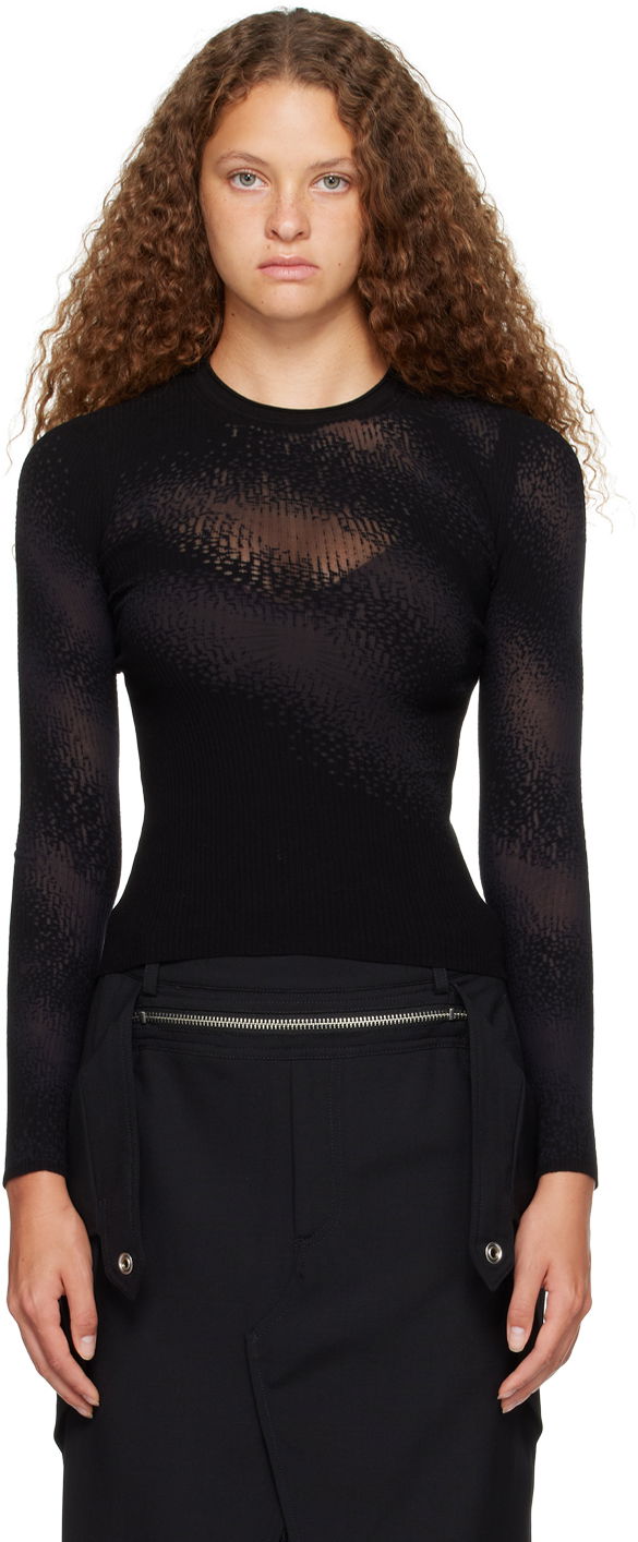 Cветр Dion Lee Dion Lee Burn Out Long Sleeve T-Shirt чорний | C7201P23