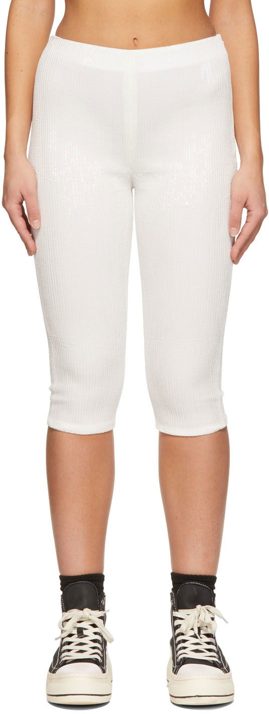 Шорти We11done We11done Sequin Cycling Shorts білий | WD-PT1-22-295-W-WH