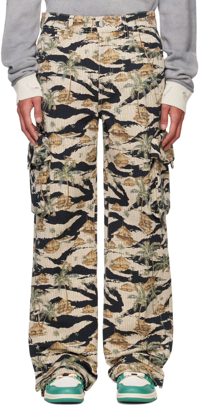 Штани карго AMIRI AMIRI Repeat Palm Baggy M65 Cargo Pants бежевий | AMDNCG1008