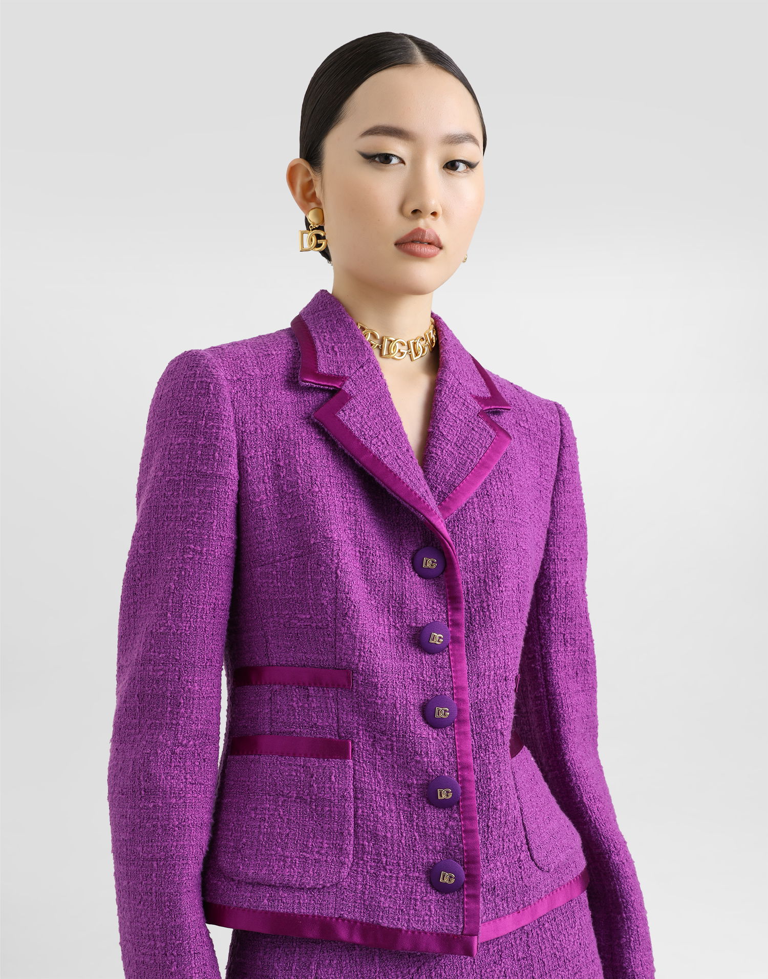 Куртка Dolce & Gabbana Dolce & Gabbana Rachel Tweed Jacket Фіолетовий | F27DITFMTACF0571, 1