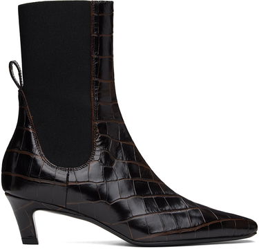 Одяг TOTEME TOTEME 'The Mid Heel' Croc-Embossed Leather Ankle Boots Коричневий | 231-907-847, 0
