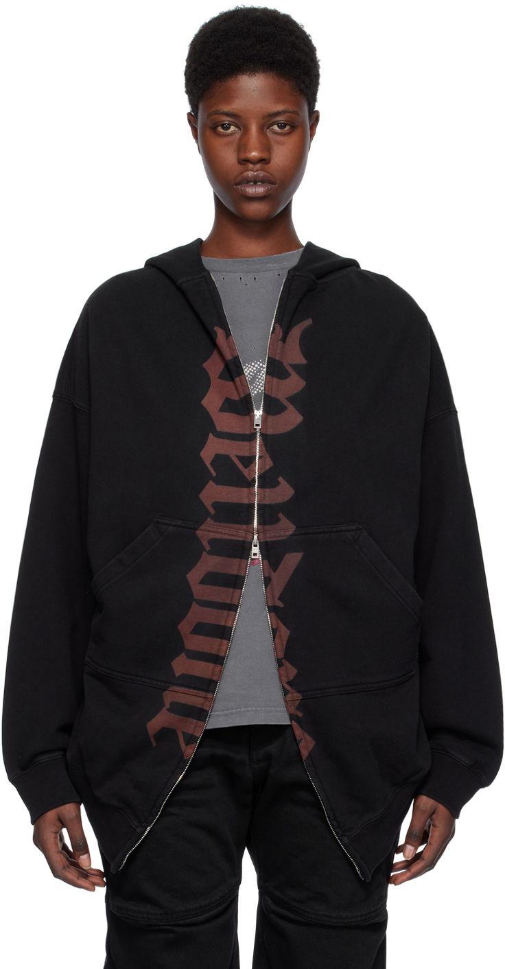 Світшоти We11done Printed Hoodie by чорний | WD-TJ0-24-812-U-BK