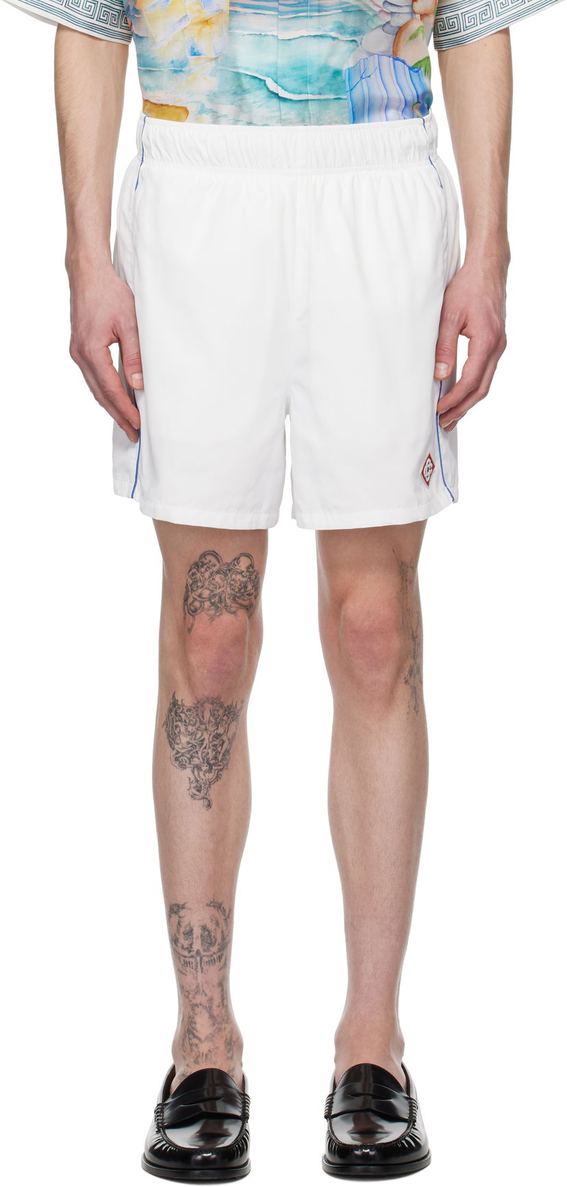 Купальники Casablanca Casablanca Midnight Acropolis Windbreaker Shorts білий | MPS25-TR-029-01
