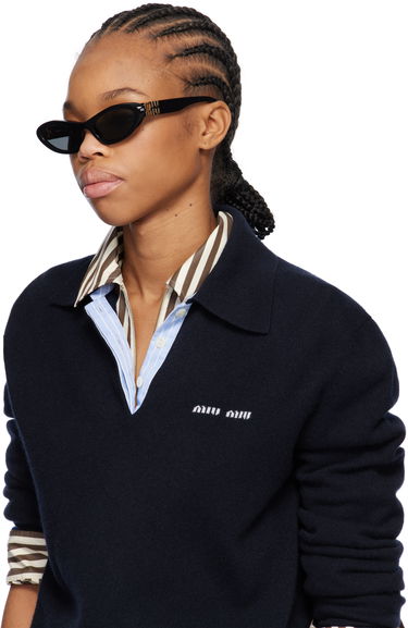 Сонцезахисні окуляри Miu Miu Miu Miu Pointed Cat Eye Acetate Sunglasses чорний | 0MU 09YS 8056597886314, 3