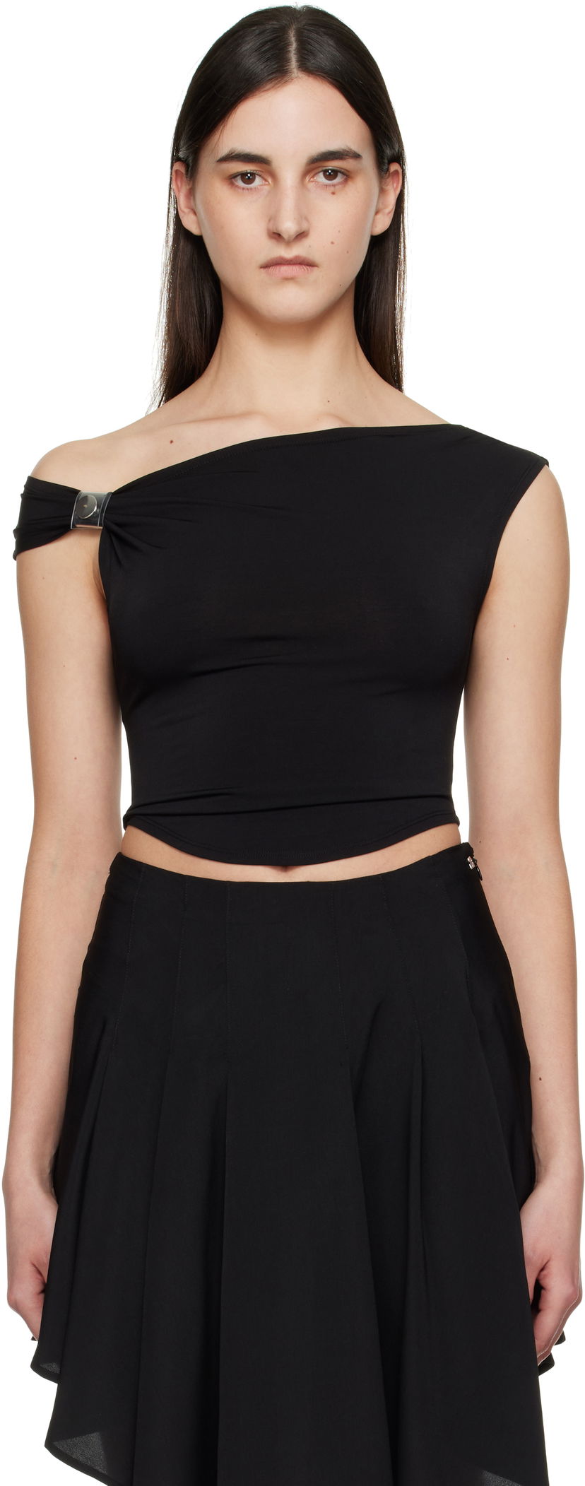 Кроп-топи Miaou Miaou Arielle Off Shoulder Top чорний | 7125SVIBLK