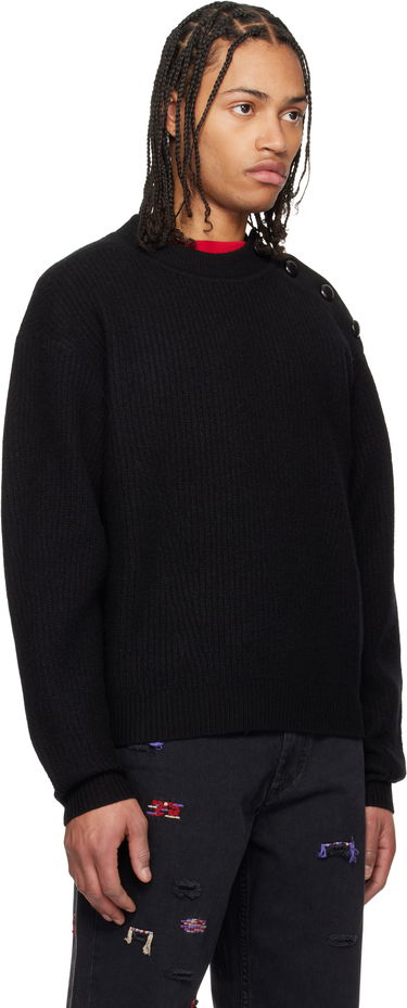 Cветр ISABEL MARANT Isabel Marant Rudel Shoulder Button Ribbed Knit Sweater чорний | 25PPU0651HA-C1L03H, 1