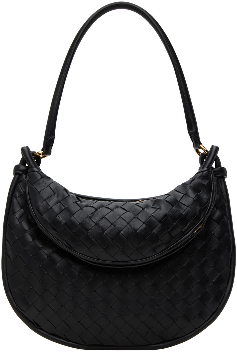 Сумка Bottega Veneta Medium Gemelli Leather Shoulder Bag чорний | 764281 VCPP1
