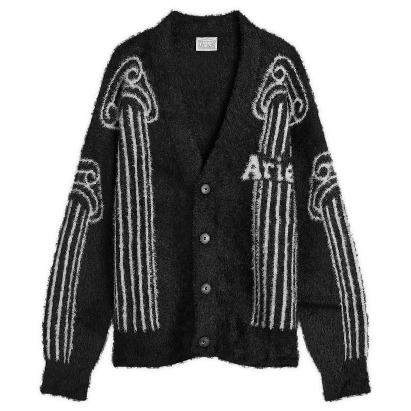 Cветр Aries Oversized Chenille Column Knit Cardigan, Size Large чорний | AR20040-BLK