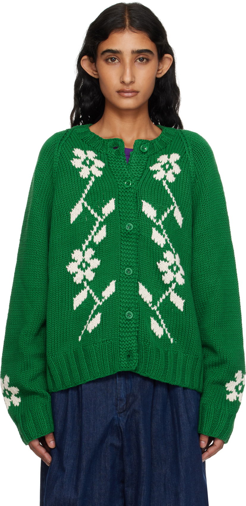 Cветр YMC YMC Atomic Knit Cardigan Зелений | Q8YMD