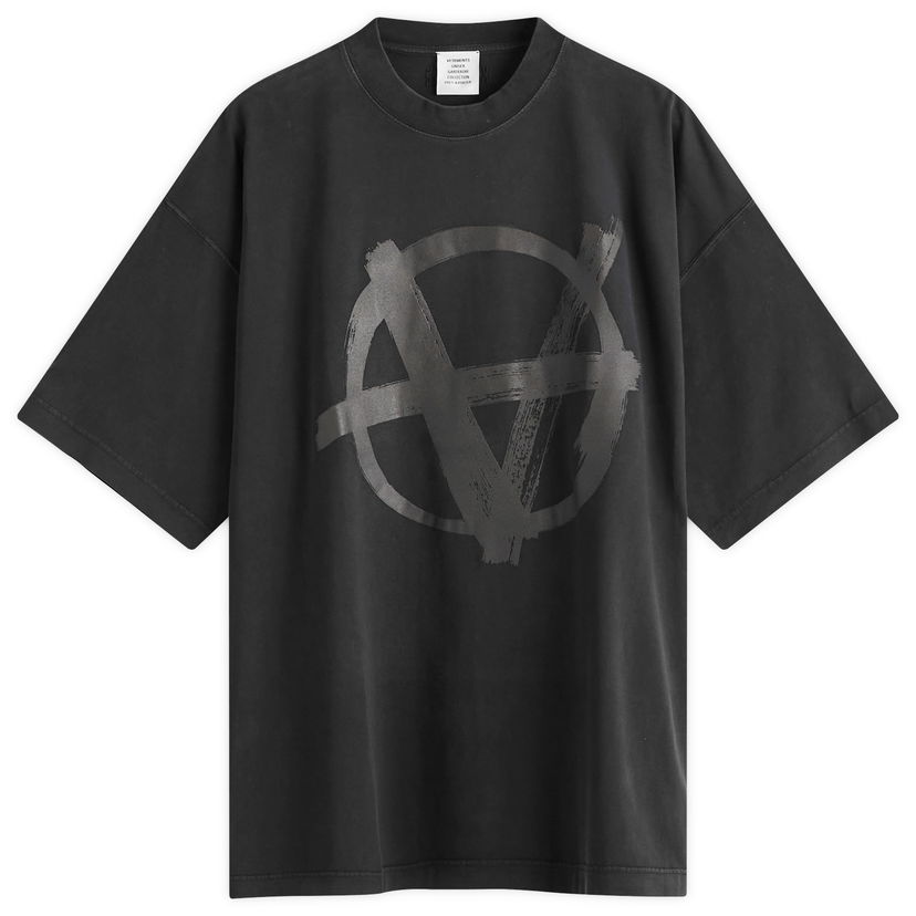 Футболка VETEMENTS VETEMENTS Double Anarchy Oversized T-Shirt, Size Large чорний | UA66TR665B