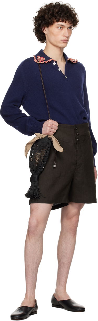 Шорти Bode Bode Linen Cot Shorts Коричневий | MRS25BT056, 3
