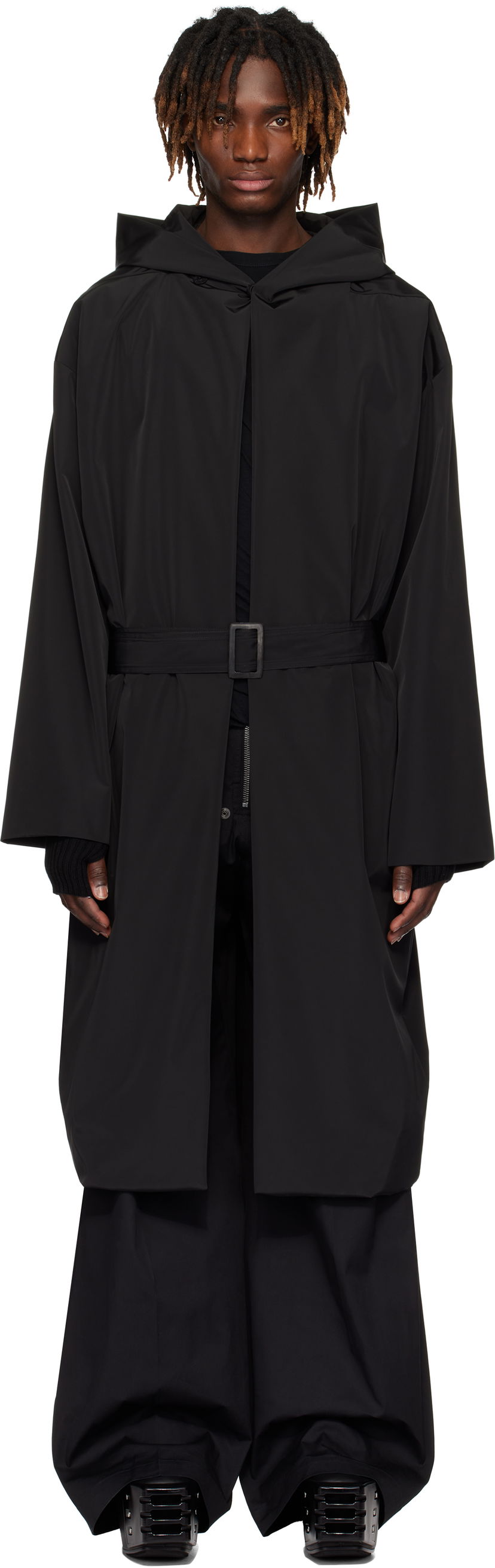 Дощовик Rick Owens Rick Owens Hooded Robe Coat чорний | RU01E5970 MB