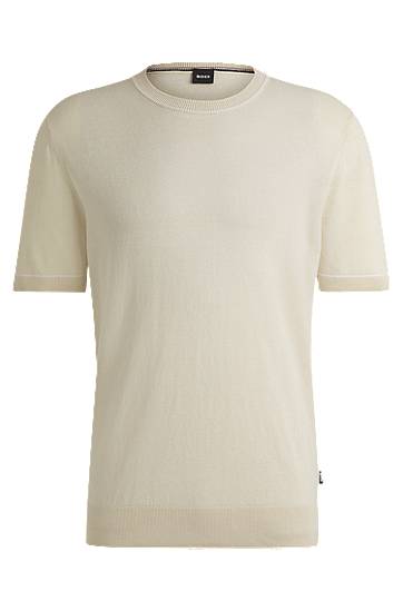 Cветр BOSS Linen-Blend Knit Sweatshirt бежевий | 50537639