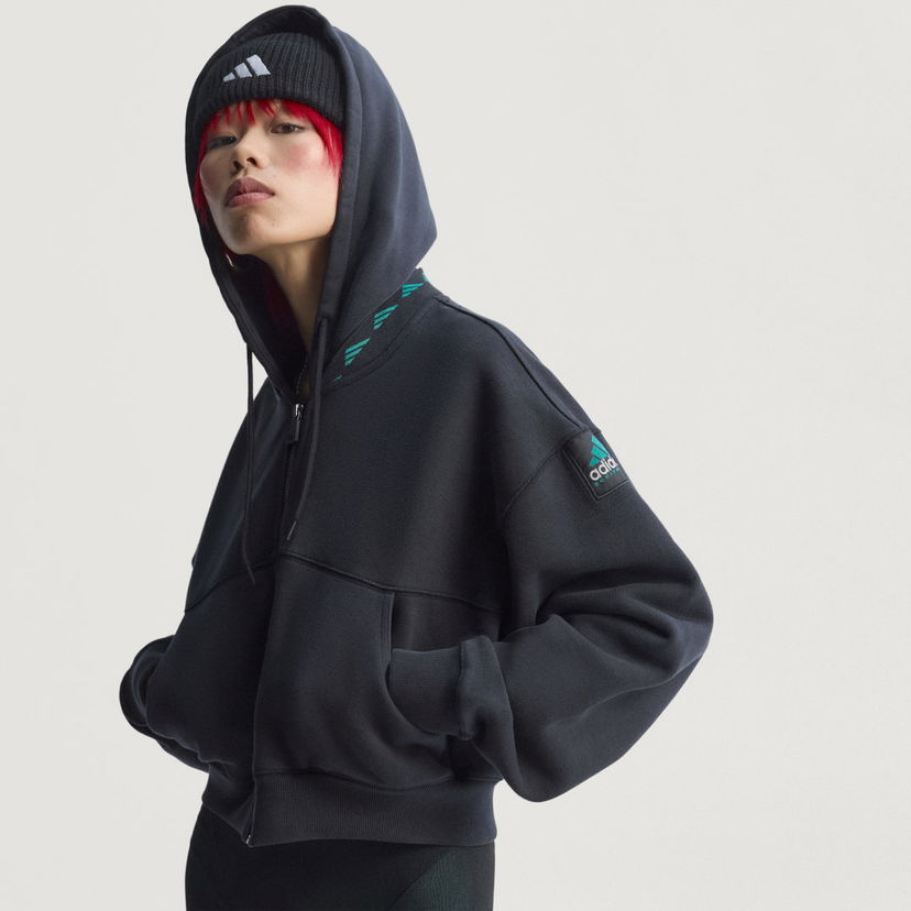 Світшоти adidas Performance EQT Cropped Hoodie чорний | JW7348