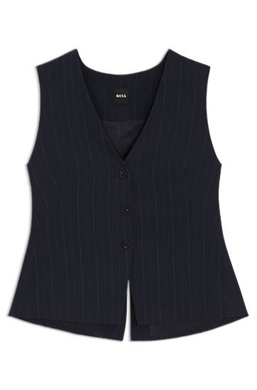 Жилет BOSS BOSS Pinstripe Single-Breasted Waistcoat темно-синій | 50548493