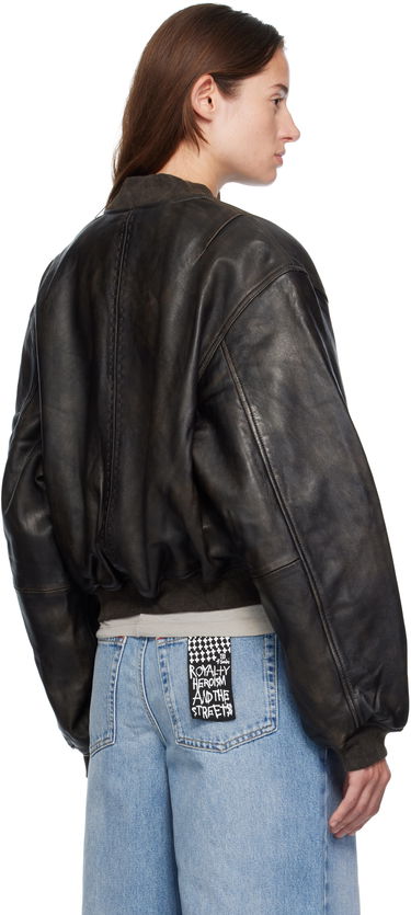 Куртка бомбер Ksubi Ksubi Alpha Crop Leather Bomber Jacket чорний | WFA25JK009, 2