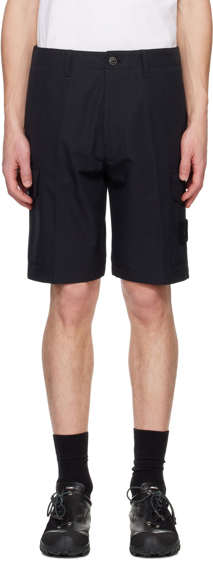 Шорти Stone Island Stone Island Organic Cotton Canvas Cargo Shorts чорний | K1S15 L100014 S00F1
