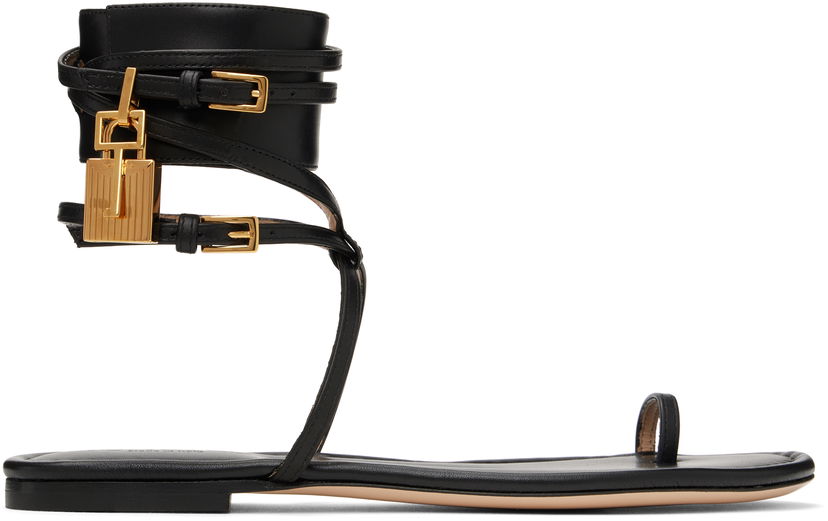 Аксесуари Tom Ford TOM FORD Soft Calf Ankle Wrap Sandals чорний | W3669-LCL002G