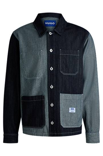 Сорочка BOSS HUGO Relaxed Fit Mixed Denim Overshirt Різнокольоровий | 50534188