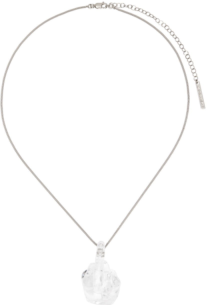Кольє Y/PROJECT Silver Midi Fuck U Necklace Металік | 640NE013
