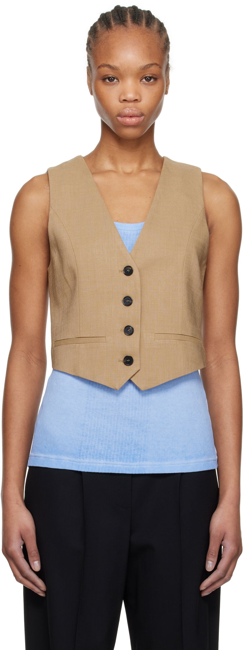 Жилет MSGM MSGM Button Vest Коричневий | 3841MDW01 257106