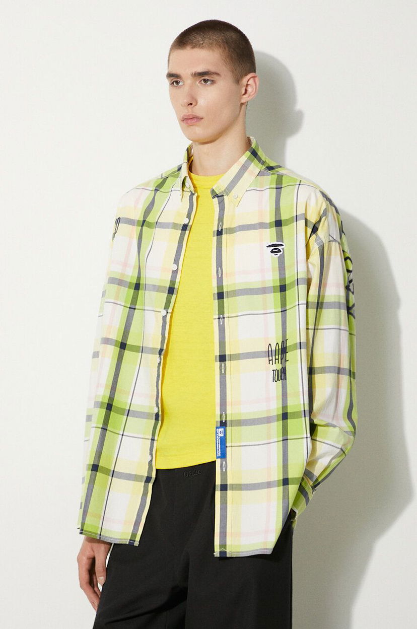 Сорочка AAPE by A Bathing Ape AAPE Relaxed Fit Button-Down Shirt Жовтий | AAPSTM8479XXM