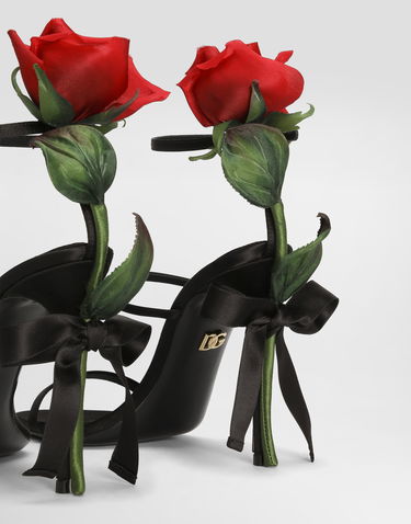 Аксесуари Dolce & Gabbana Dolce & Gabbana Satin Rose Embellished Heels чорний | CR1817A763080999, 3