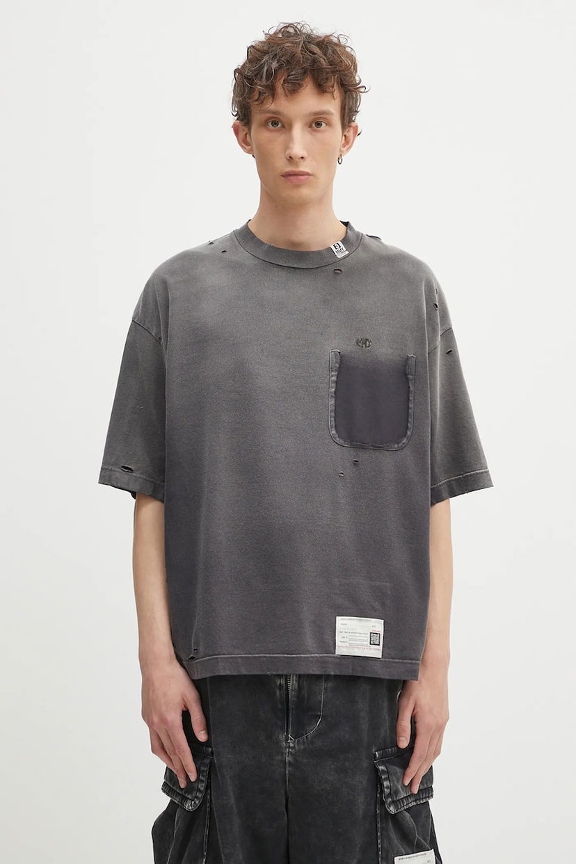 Футболка Maison MIHARA YASUHIRO Maison MIHARA YASUHIRO Sun Faded Pocket T-Shirt Сірий | A14TS611