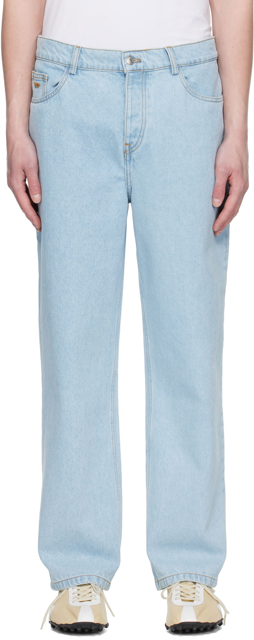 Джинси MAISON KITSUNÉ Maison Kitsuné Relaxed Jeans Синій | OM01105WD4009