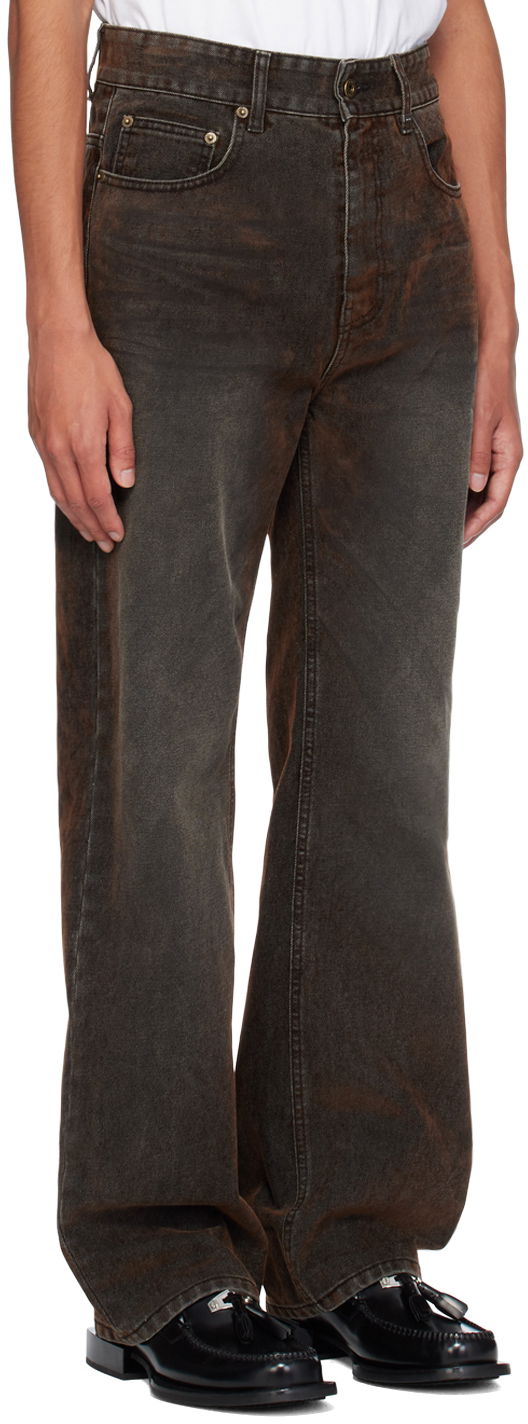 Джинси We11done We11done Flocked Jeans Коричневий | WD-DP2-24-318-M-BK, 1