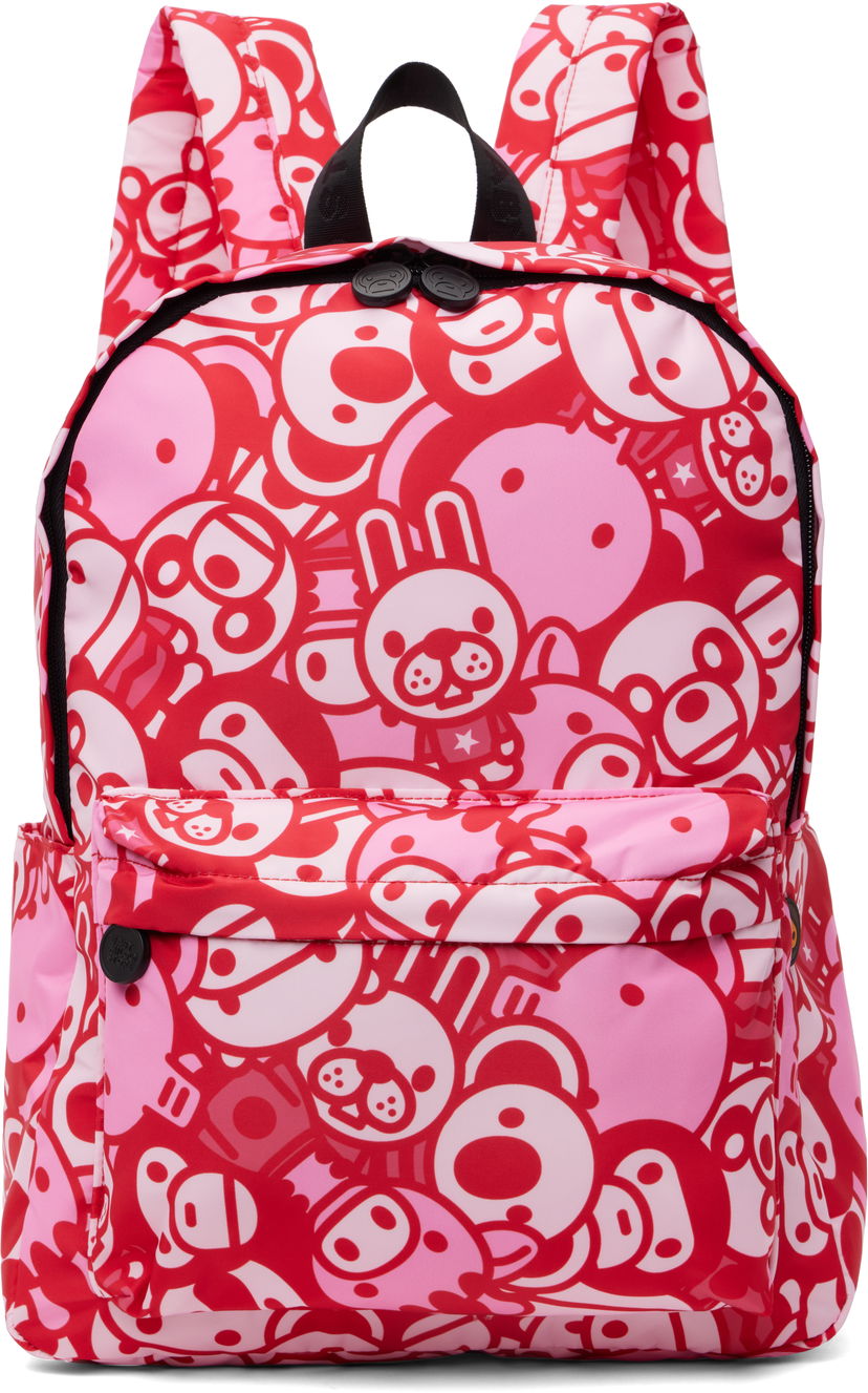 Рюкзак BAPE A Bathing Ape ABC Milo All Friends Medium Backpack Червоний | 0MXBGW4274XXO