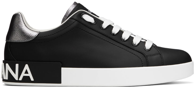 Кросівки та взуття Dolce & Gabbana Black Portofino Sneakers чорний | CS2216AH527