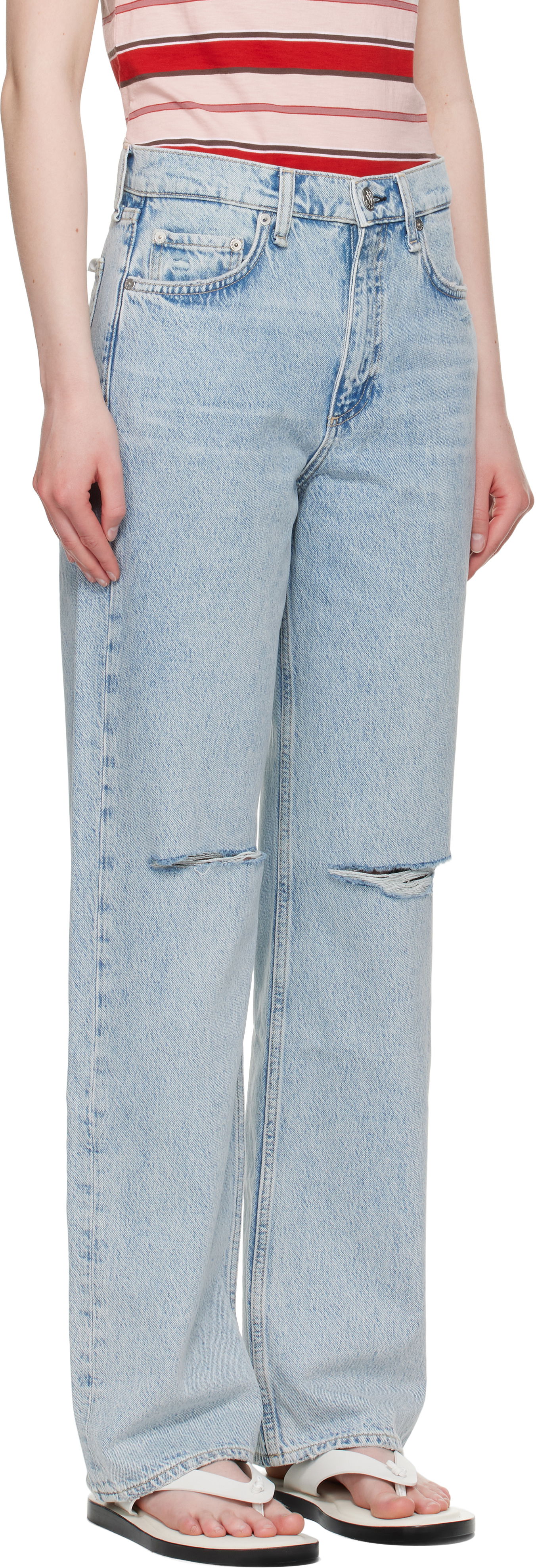 Джинси rag & bone rag & bone Shea Relaxed High Rise Jeans Синій | WDD25P1006RGCH, 1