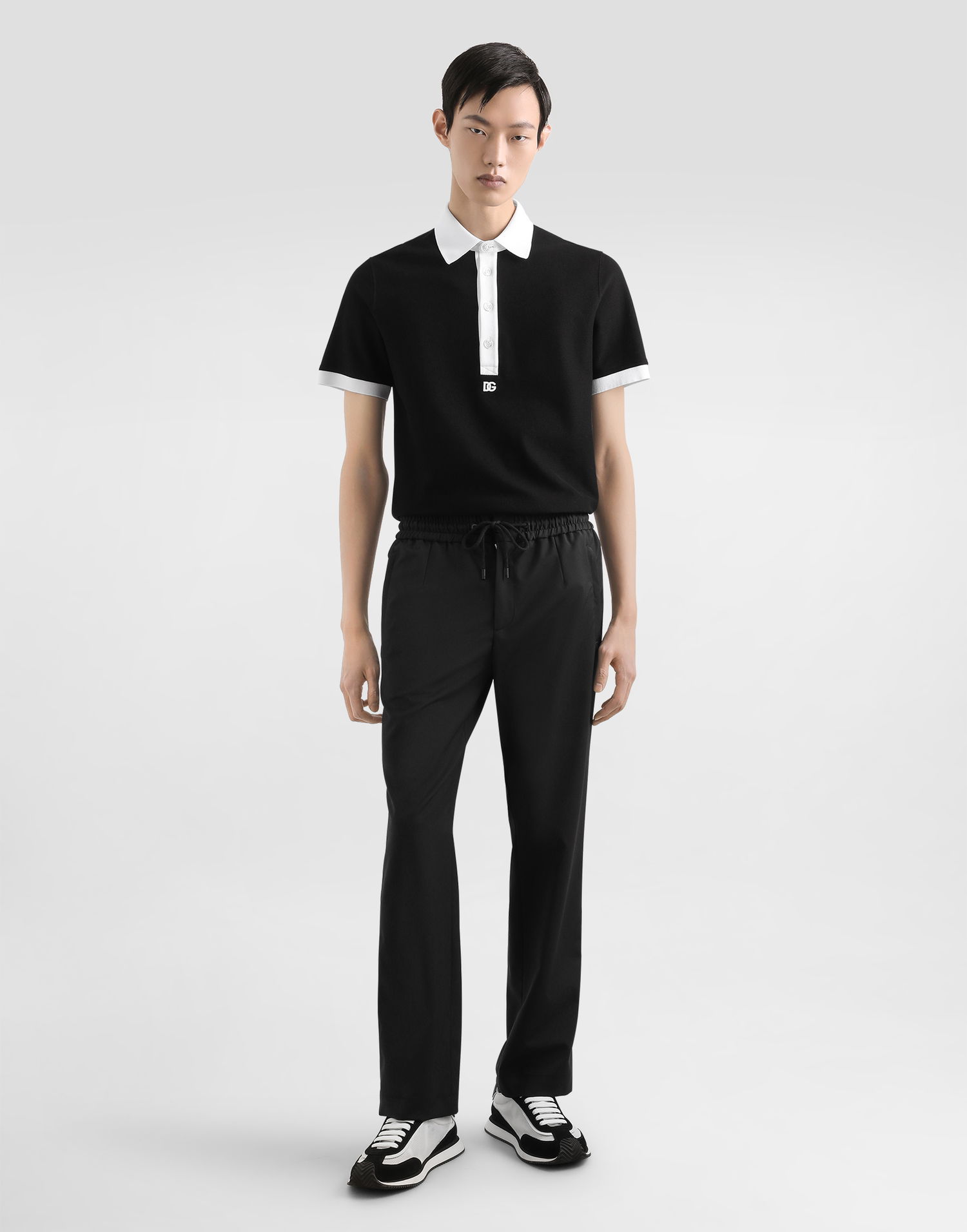 Штани Dolce & Gabbana Dolce & Gabbana Structured Wool Canvas Trousers чорний | GP14UTFURK8N0000, 1