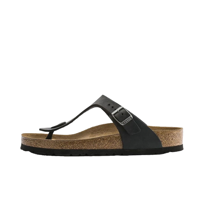 Кросівки та взуття Birkenstock Gizeh Oiled Leather Black Regular Fit чорний | 845251