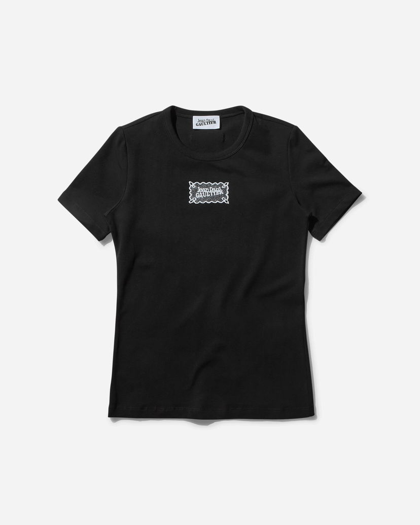 Футболка Jean Paul Gaultier Embroidered Logo Baby T-Shirt чорний | 2431FTS091I-J056 0001