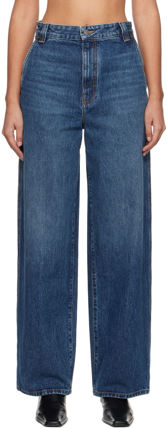 Джинси Khaite Indigo 'The Bacall' Jeans темно-синій | 1128908099