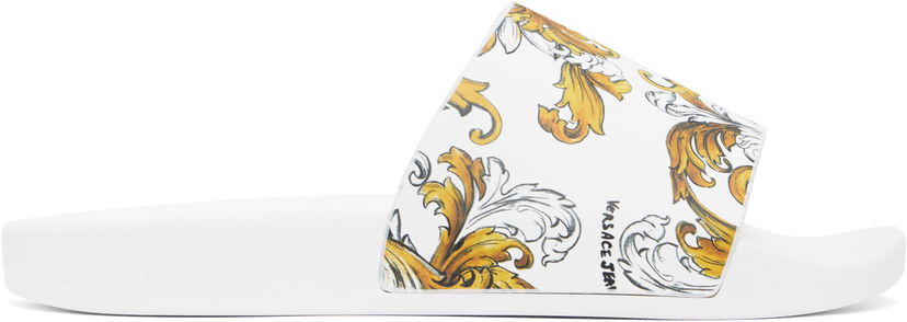 Аксесуари Versace Versace Jeans Couture Outline Barocco Pool Slides білий | E78VA3SQ3_EZS365