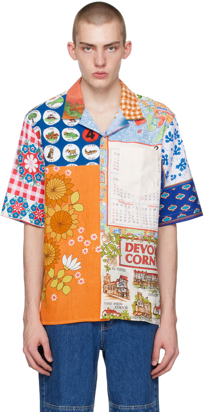 Сорочка Marine Serre Regenerated Household Shirt Помаранчевий | USI014 UWOV0023