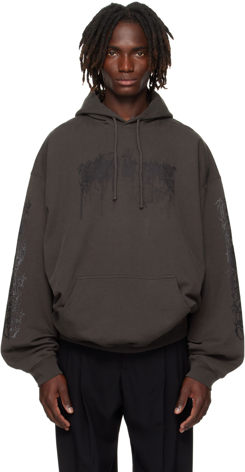 Світшоти VETEMENTS Vetements Cradle of Filth Dripping Logo Oversized Hoodie Сірий | UCF76HD450C