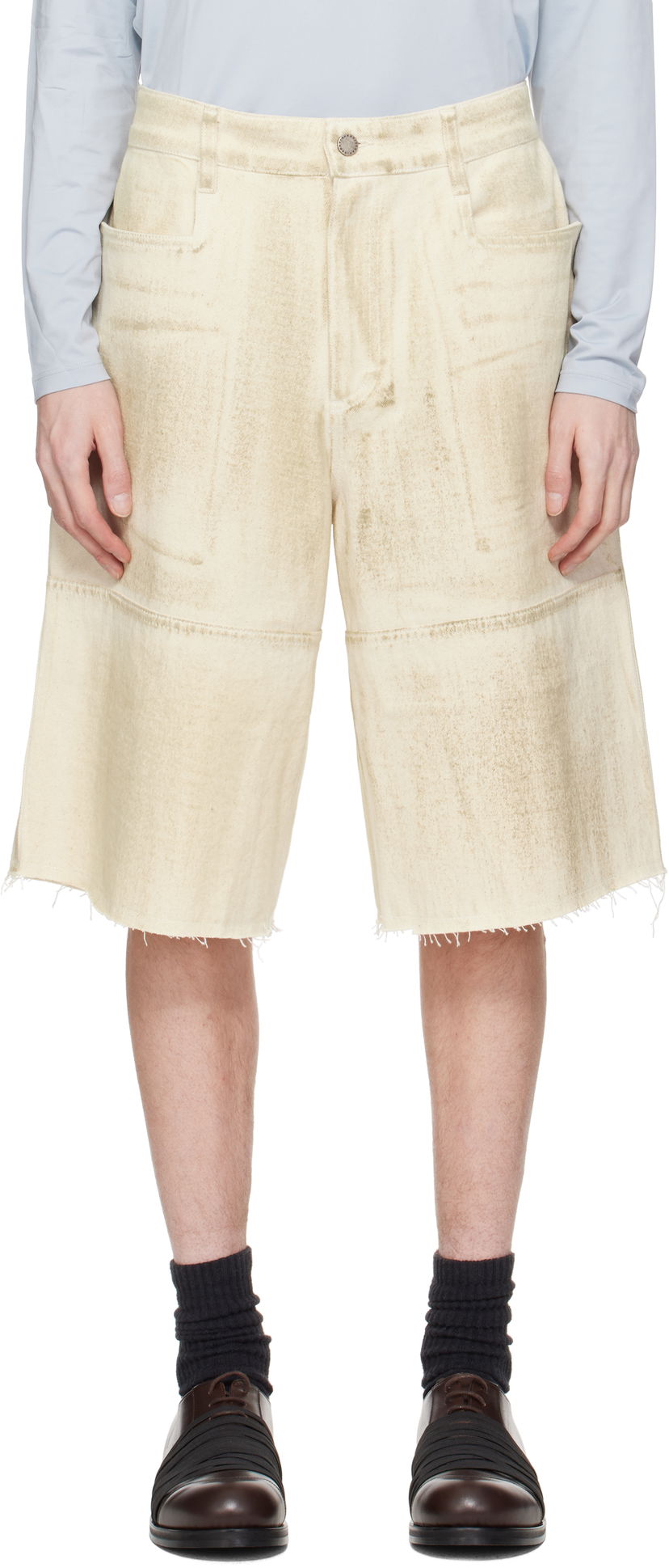 Шорти Serapis Serapis Tar-Painted Wide Sailor Shorts бежевий | SS25_WS_4