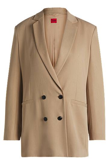 Куртка BOSS Relaxed Fit Double-Breasted Blazer бежевий | 50540819
