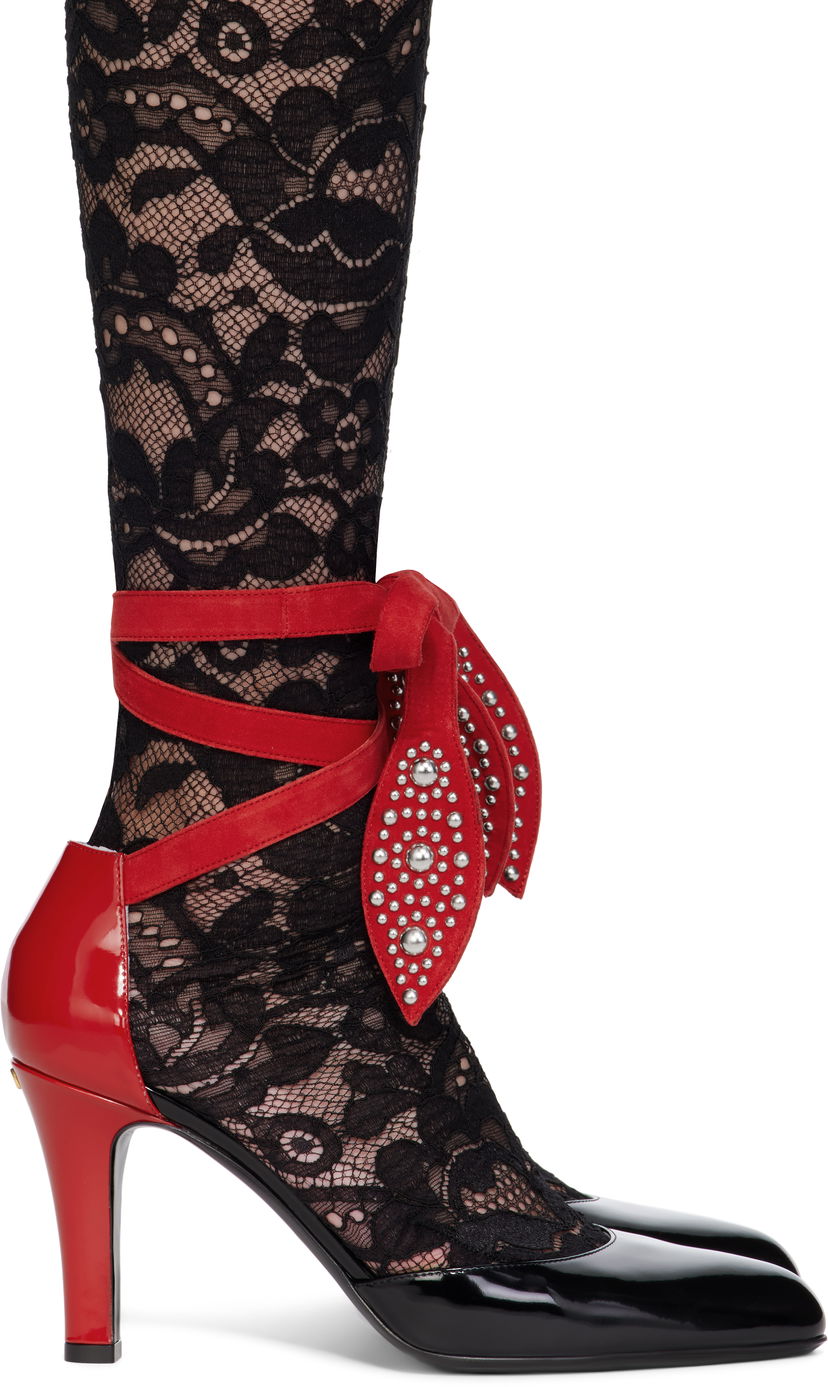 Кросівки та взуття Valentino Valentino Garavani Foliefoliage Lace Heels чорний | 6W0S0LT5UTM
