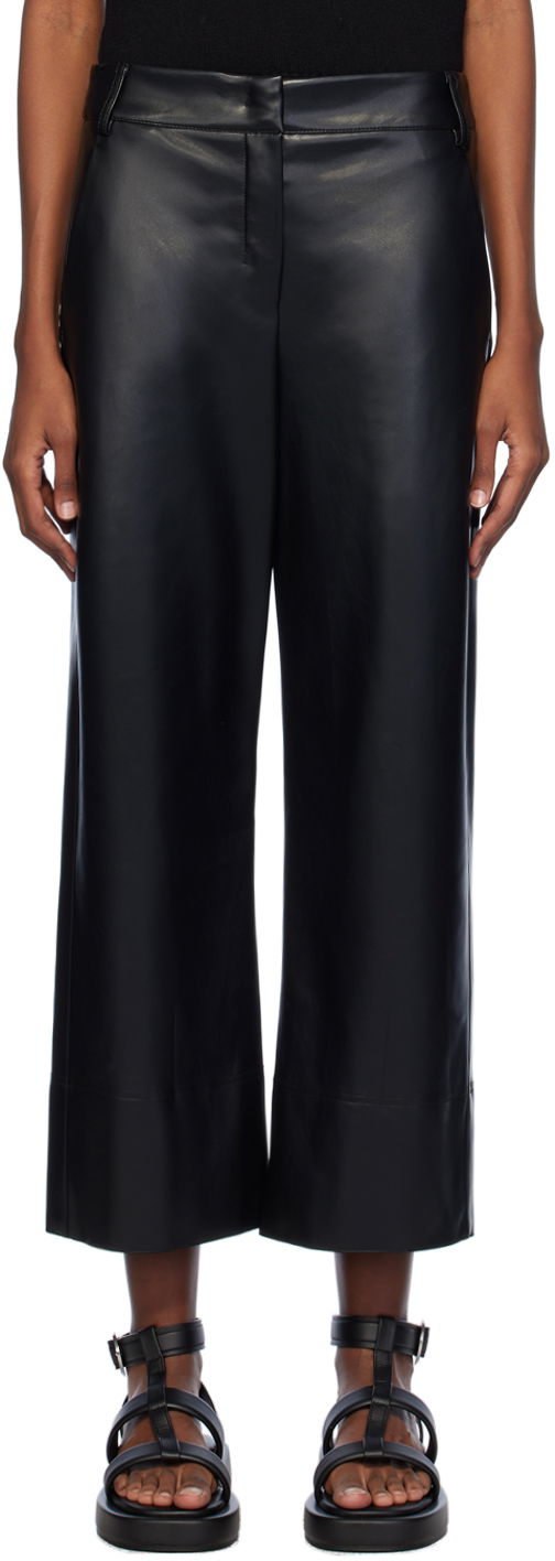 Штани Max Mara Max Mara Faux-Leather Wide Leg Pants чорний | 2419781021600 MM13037