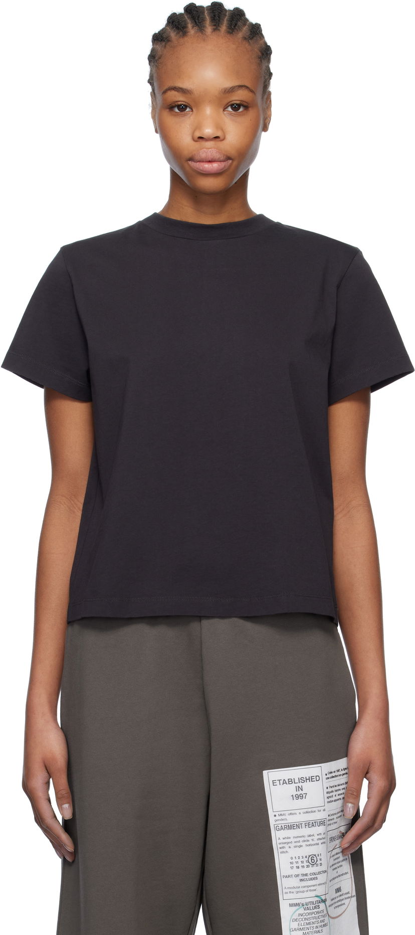 Кроп-топи Maison Margiela MM6 Maison Margiela Spliced T-Shirt чорний | S52GC0334 S24311
