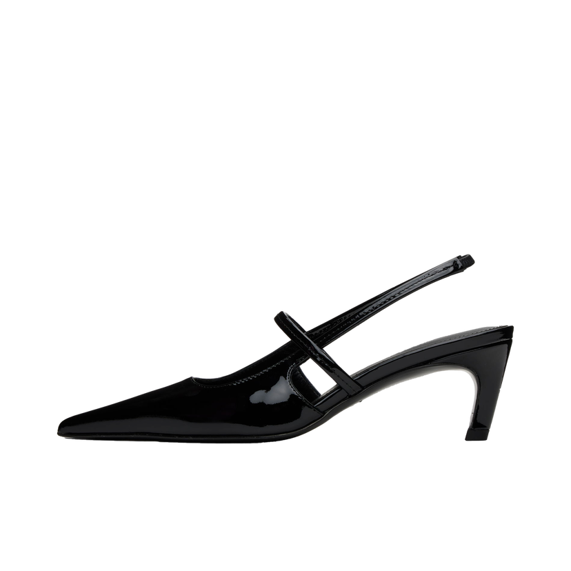 Кросівки та взуття TOTEME Sharp Patent Slingback Heels чорний | 251-WAS821-LE0091