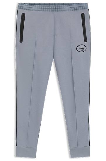 Спортивні штани BOSS BOSS Check-Print Piqué Tracksuit Bottoms Сірий | 50543466