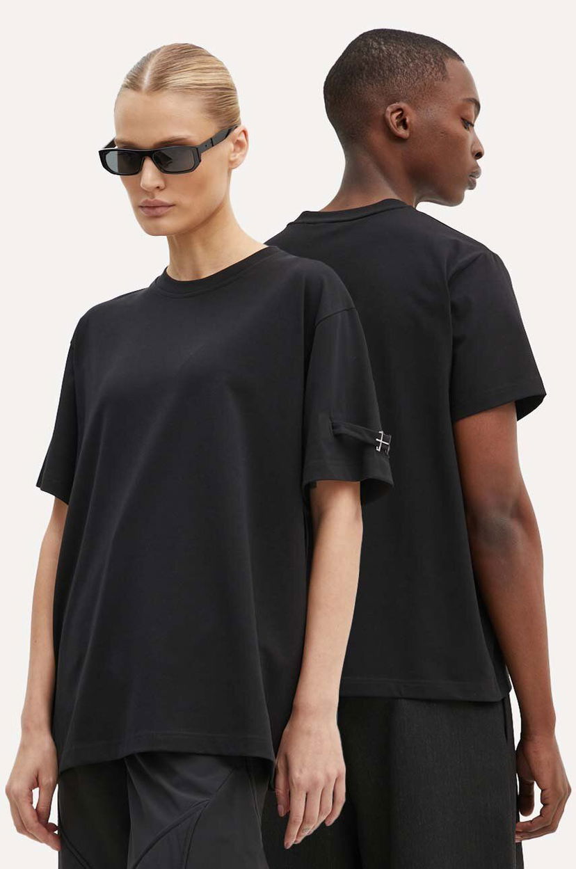 Футболка HELIOT EMIL Black Buckle Detail T-Shirt чорний | PREAW24.M.09.119