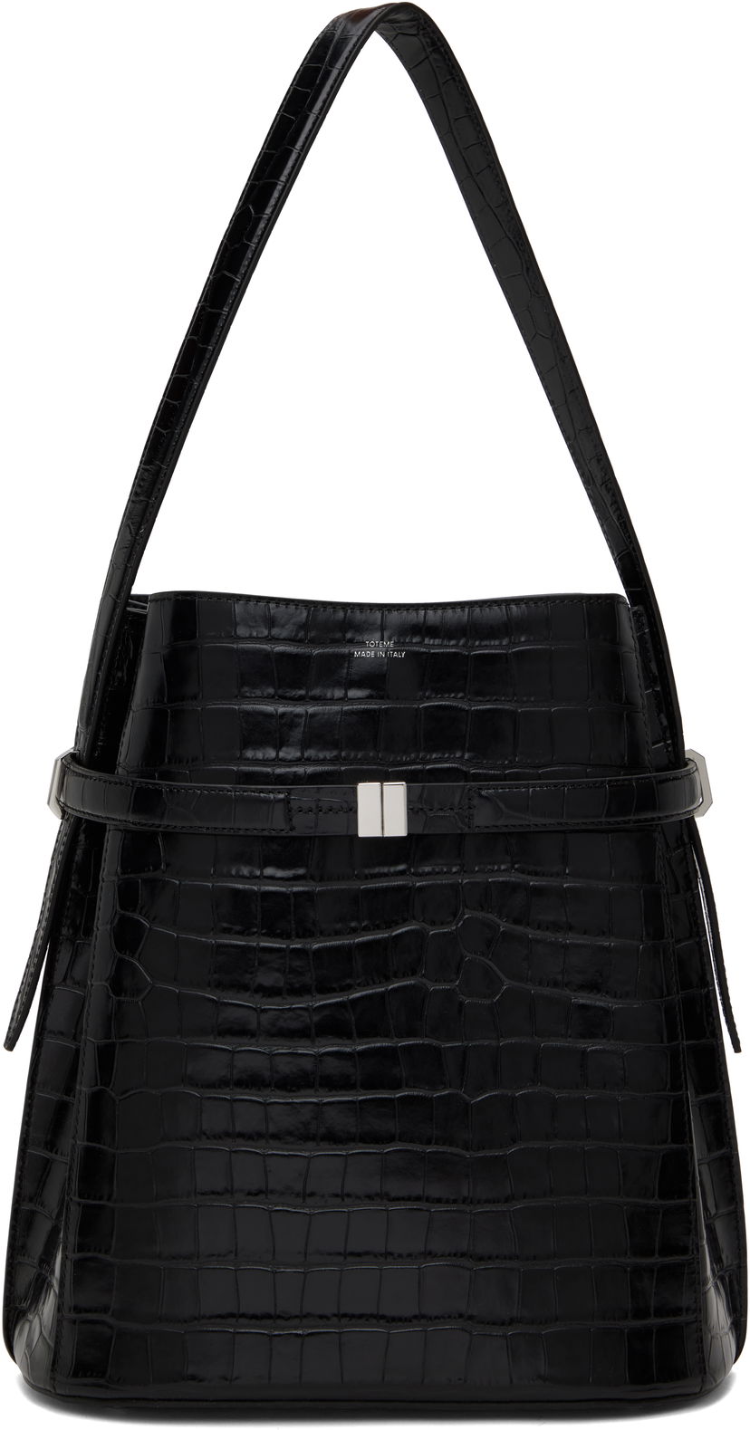 Сумочка TOTEME Totême Belted Croc-Embossed Leather Bucket Bag чорний | 244-WAL0048-LE0076