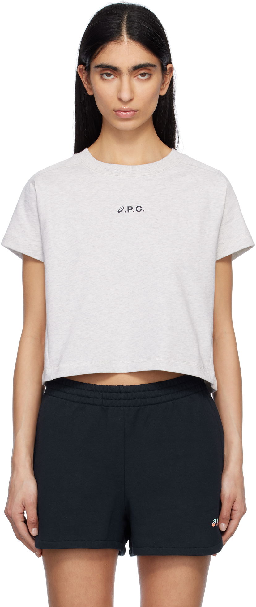 Кроп-топи A.P.C. A.P.C. ASICS Edition Cloud Cropped T-Shirt Сірий | COEAV-F26454